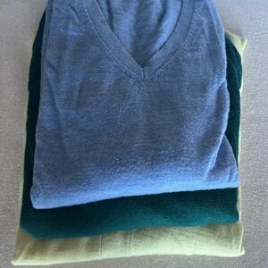Banana Republic V-Neck Sweater Trio - Blue, Green, Yellow